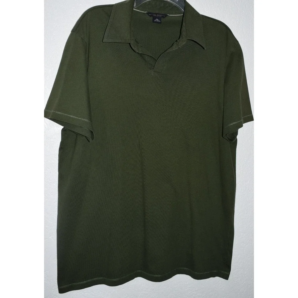 Banana Republic Mens XL Polo‎ Shirt 100% Pima Cotton Olive Green Short Sleeve